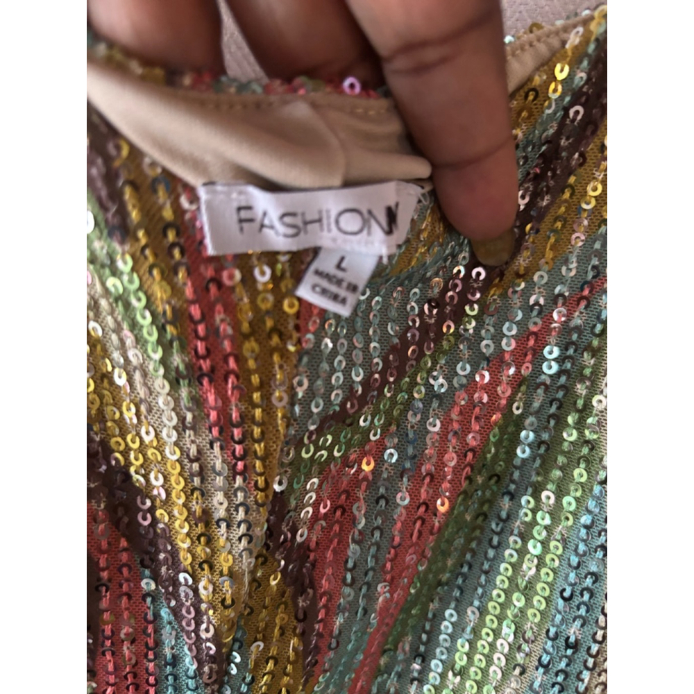 Women's Fashion Sequin Dress Size L Multi-color - Picture 4 of 4